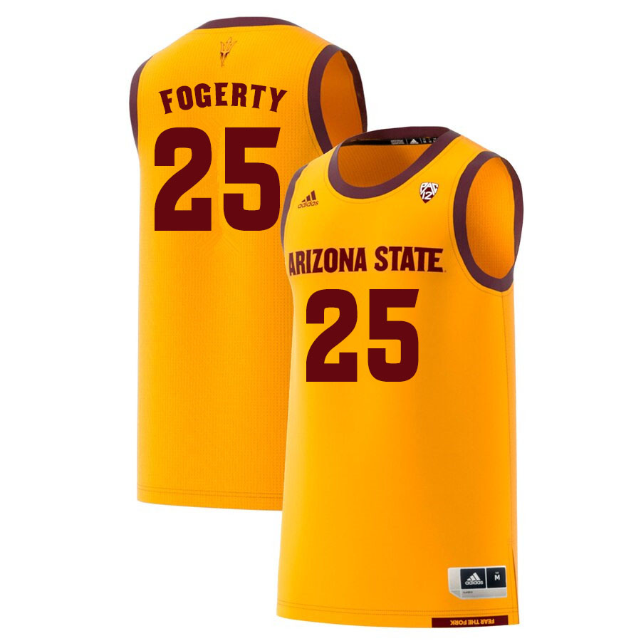 Men #25 Grant Fogerty Arizona State Sun Devils College Basketball Jerseys Sale-Gold